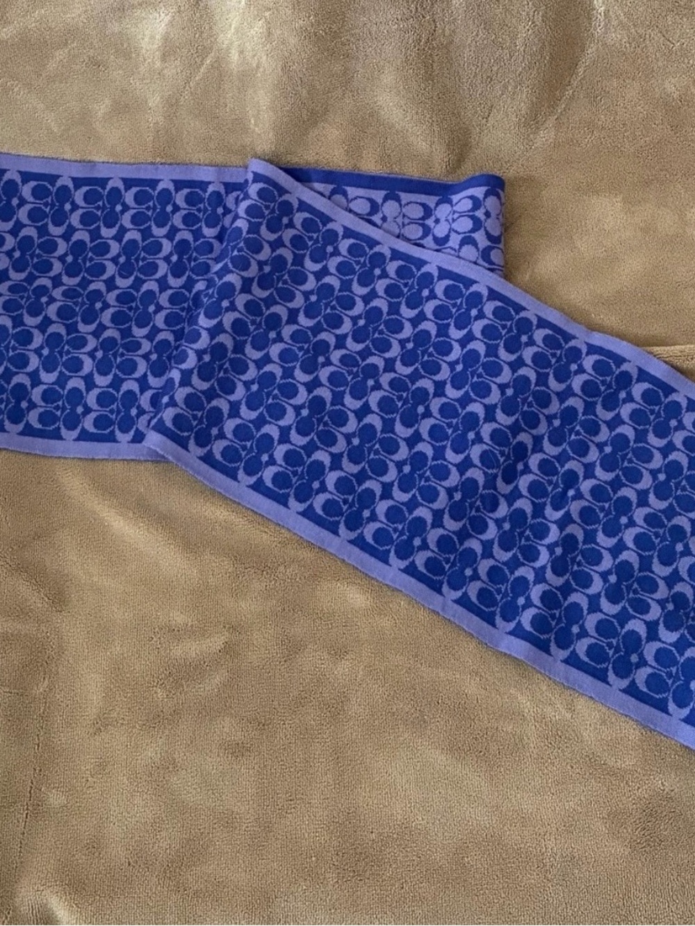 Coach Purple Logo Jacquard Scarf